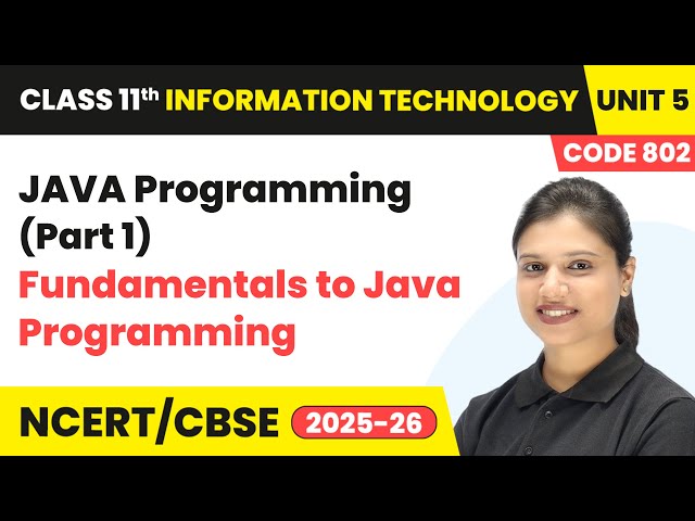 JAVA Programming (Part 1) - Fundamentals to Java Programming | Class 11 IT Unit 5 (Code 802) Part B