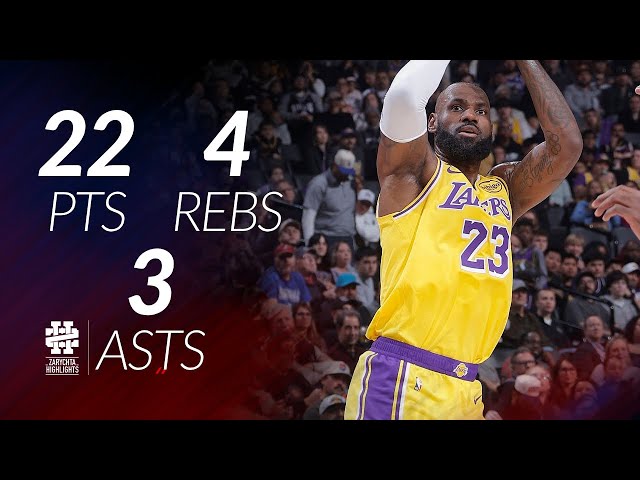 LeBron James 22 pts 4 rebs 3 asts vs Kings 25/26 season