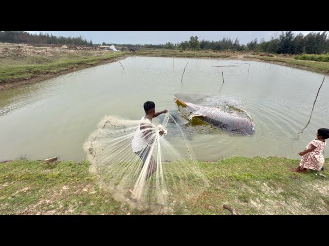 Cast Net Fishing | Village Fishermen Casting Fish With A Cast Net By Beautiful Nature 