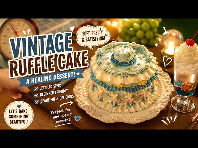 Summer Blue Vintage Piped Cake · Goldfish Sparkling Water 