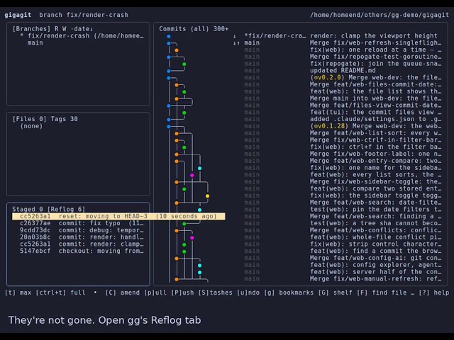 Recover lost commits after git reset --hard (gg)