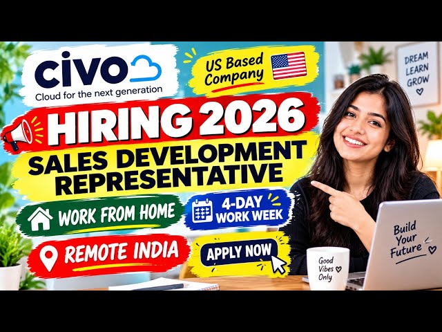 🔥 Civo Hiring 2026 | Work From Home Sales Job | Sales Development Representative | Remote India
