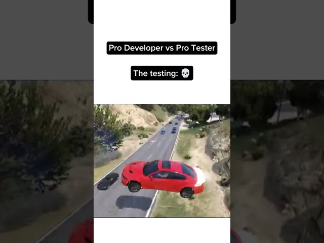 Pro Developer vs Pro Tester #coding #flutter #developer #tester #car #game #gamer
