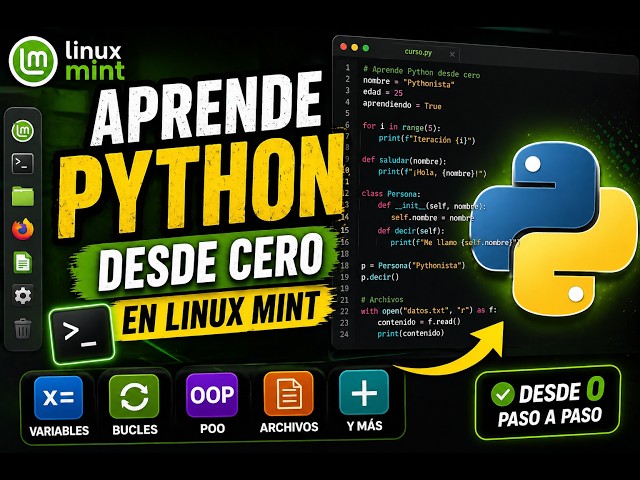 Aprende Python desde Cero en Linux Mint 🐍 – Curso Completo: Variables, Bucles, OOP, Archivos y más