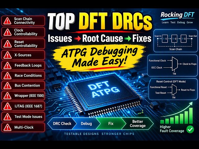 Common DFT Mistakes That Kill Fault Coverage :DFT & ATPG Common DRCs, Debug Techniques & Fixes