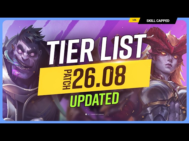 NEW UPDATED TIER LIST for PATCH 26.08! - League of Legends