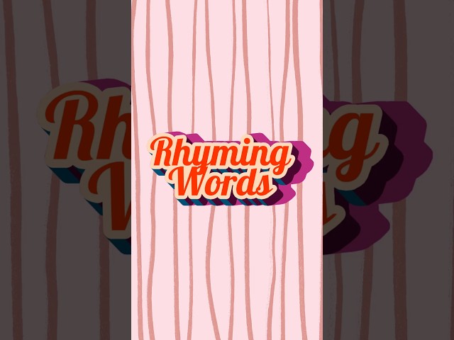 Rhyming Words Learning for Kids - Kindergarten Song