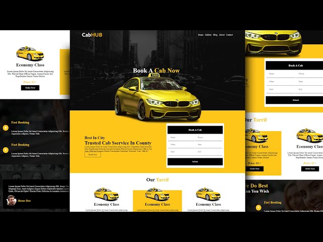 how to create taxi website with html and CSS | taxi website