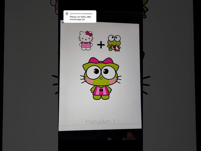 Hello Kitty + Keroppi 💚 who's next? #hellokitty #keroppi #sanrio #digitalart #kuromi #mymelody