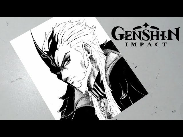 Drawing Pierro (The Jester) - Genshin Impact 