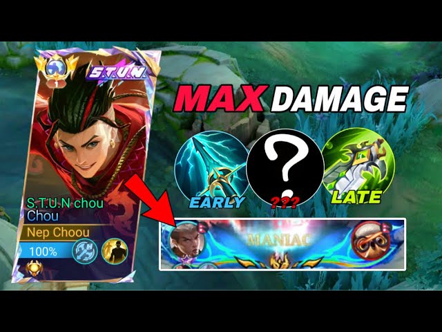 WHEN TOP GLOBAL CHOU ABUSE THIS ONE HIT SHOT BUILD!!(MUST TRY)-MLBB