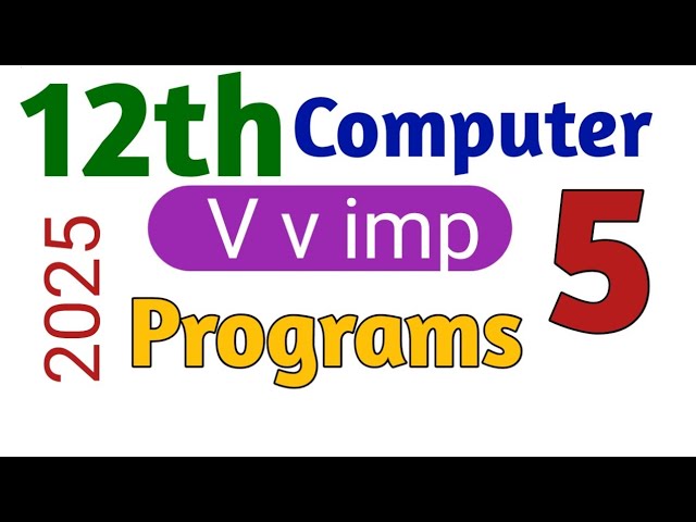 important program class 12th most important program Past paper 2025 by MS learn tube