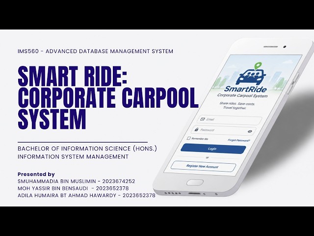 SmartRide: Corporate Carpool Management System | Database Design & ERD Explanation | IMS564