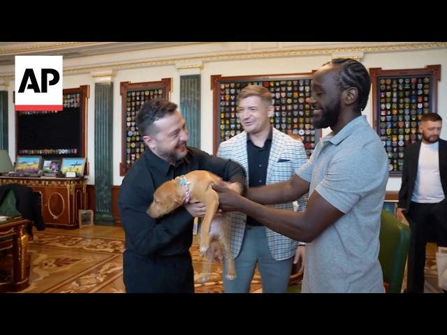 Former boxer Terence Crawford gifts Zelenskyy a pit bull puppy