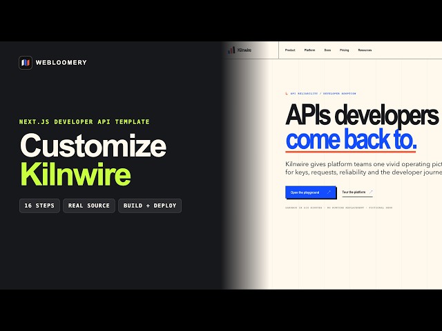 Kilnwire Tutorial — Customize a Next.js Developer API Website Template | Webloomery