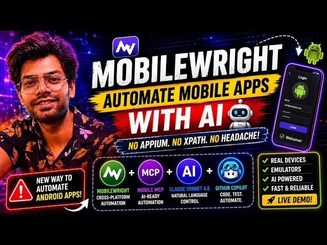 Automate Mobile Apps with AI | Mobilewright + Copilot Demo | End of Appium | Android & IOS App