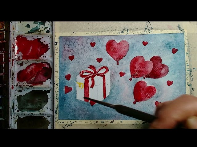 Watercolor Painting Tutorial Valentine Themed Art for All Levels