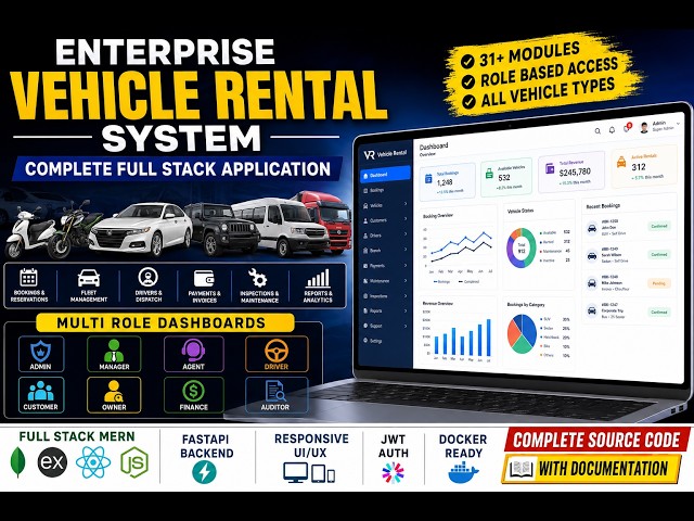 Enterprise Vehicle Rental System | React + FastAPI Full Stack Project with RBAC & Source Code
