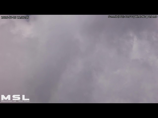 🔴 LIVE: Mayon Volcano Eruption, PH (SSW view) [RPi ircut-v2cam] 23:30 Jul-04-2026 (PST)