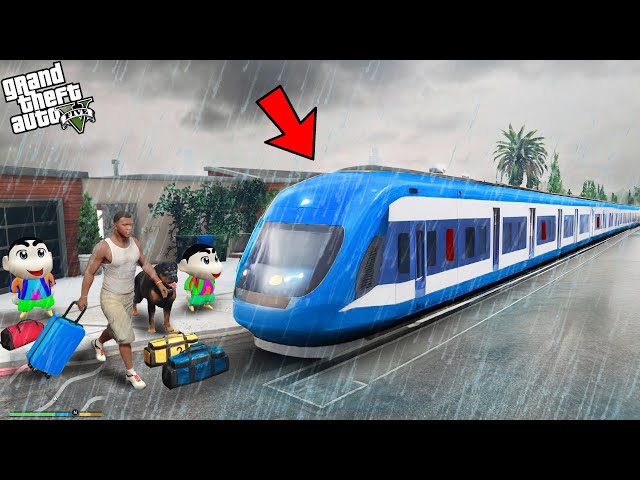 Franklin Went On A Train Trip With Shinchan In GTA 5!