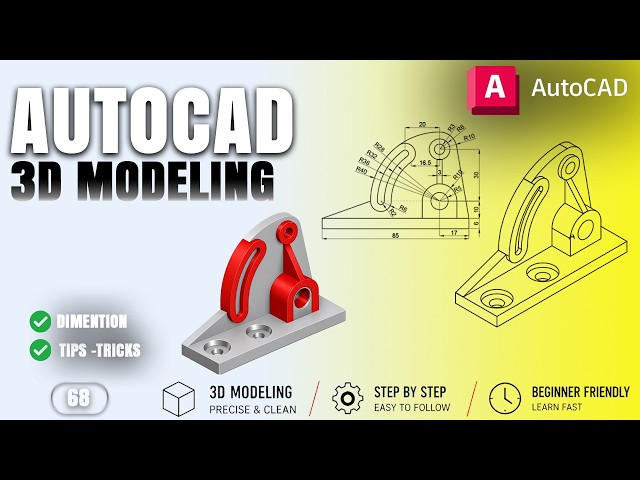 AUTOCAD 3D basic modeling for  mechanical practice work #68 #autocad #rkmahato  #rkmahato_07 