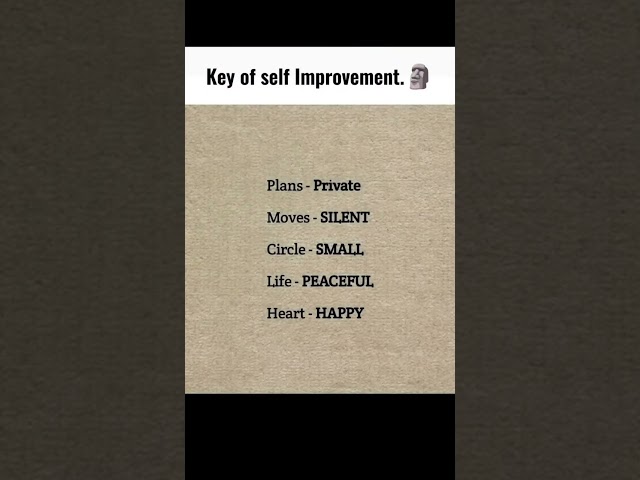 The Key to Self-Improvement 🔑 | Stay Silent & Grow #shorts