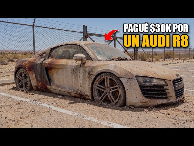 ¡COMPRÉ un AUDI R8 ABANDONADO en SUBASTA que se INCENDIÓ por $30K!