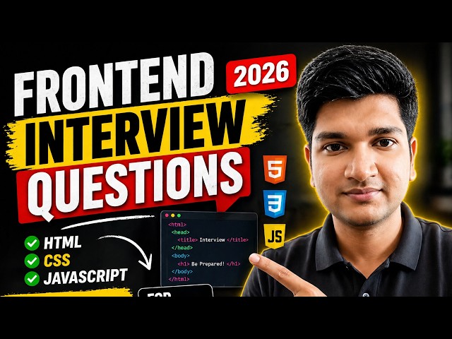 Frontend Interview Questions for Freshers (2026) | HTML CSS JS