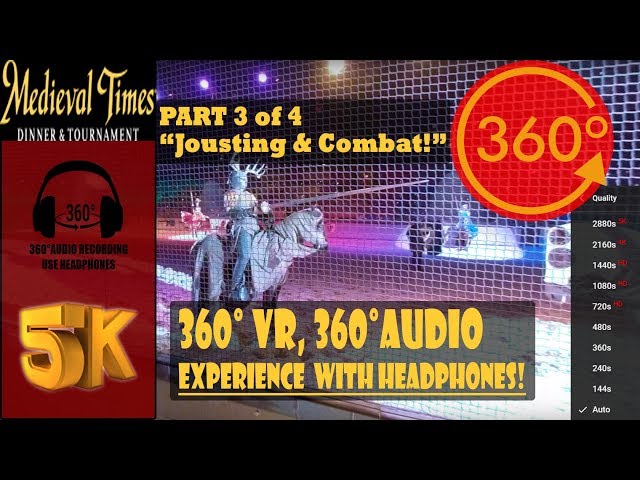 Medieval Times Part 3 Reaction Vlog, Jousting! - Myrtle Beach, SC [5K 360° Vlog, 360° Audio]