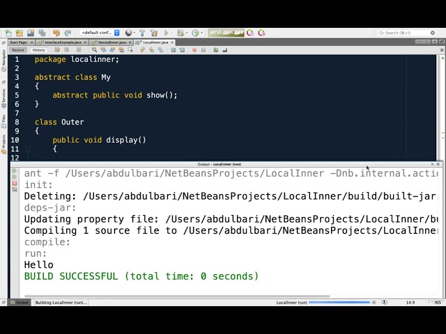 Lecture 15.5 : Demo – Local and Static Inner Classes — [Abdul Bari] Java Course