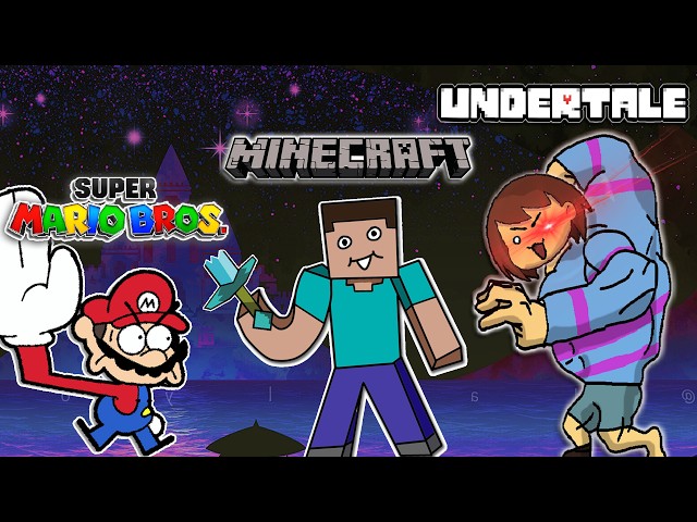 MARIO vs MINECRAFT vs UNDERTALE Summarized with Stick Figures