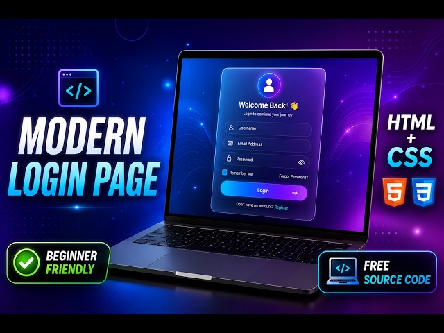 I Built a Modern Responsive Login Page using HTML & CSS 💙 | Beginner Friendly ✅