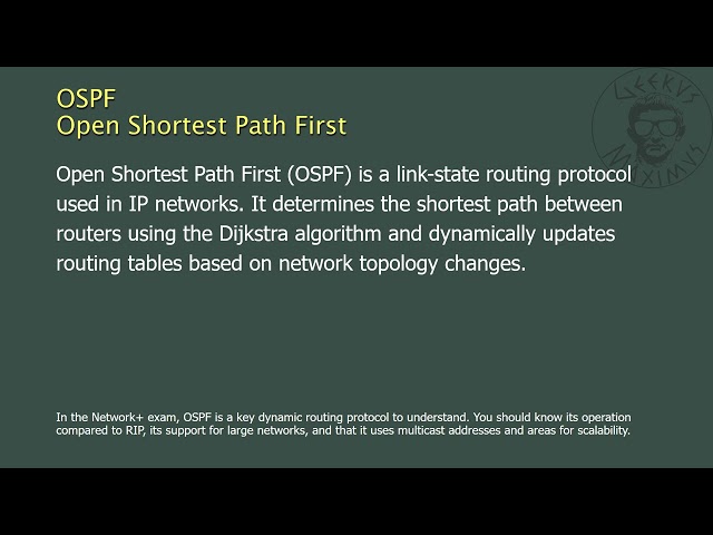 OSPF - Open Shortest Path First - Network+