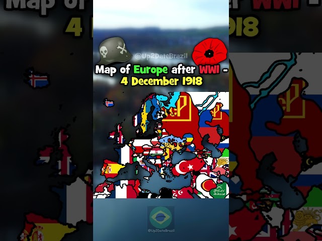 Map of Europe After WW1 - 4 December 1918