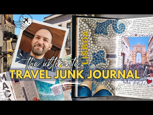 🏖️Make a FOLDOUT TRAVEL JUNK JOURNAL with me! | My LISBON trip with SCRAPBOOKING & MIXED MEDIA