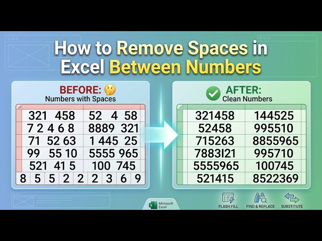 How to Remove Spaces in Excel Between Numbers
