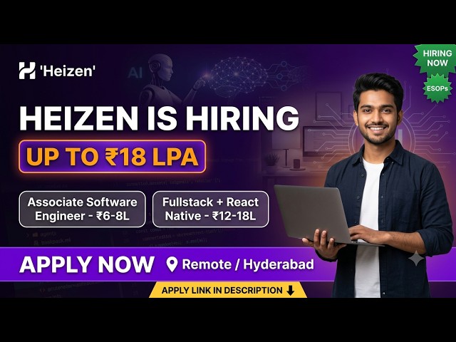 Heizen Hiring 2026 | Associate & Fullstack Software Engineer, Up to ₹18L #heizen #itjobs #btechjobs