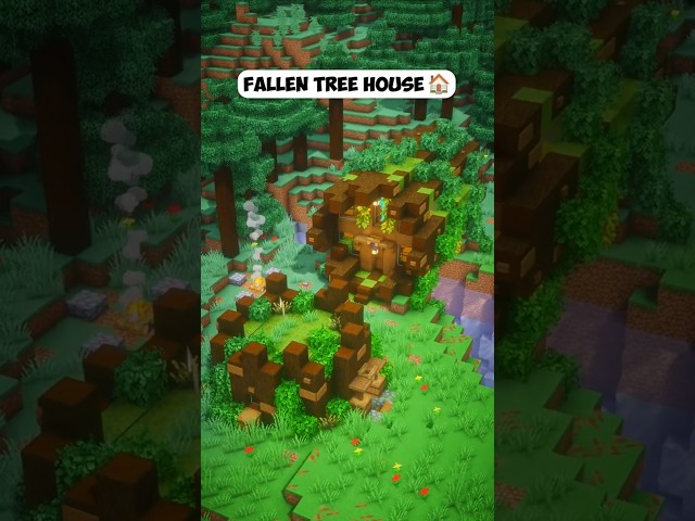 Minecraft Fallen Tree House Tutorial 🏡 How to Build #minecraft