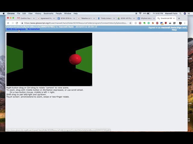 VPython Glowscript Tour