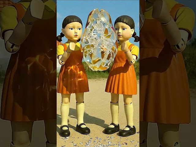 AI ASMR 🟢🔴muñecas de Juego del Calamar de Papaya golpean papaya #squidgame #squidgame2 #squidgame3 #