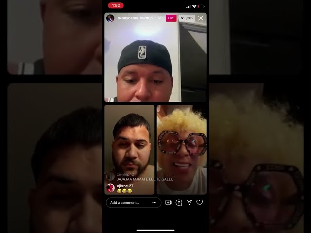 Benny Benni Live en Instagram Gallo the Producer y Burbu PR - NADIE TE CONOCE NI TE QUIERE GALLINA