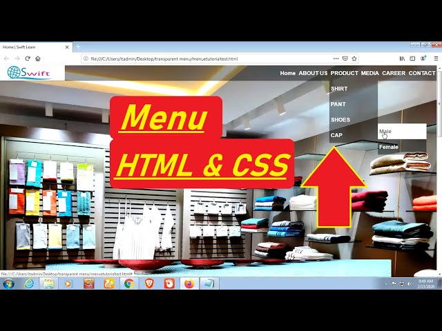 How to Create Responsive Dropdown Menu in HTML Using CSS | swift learn