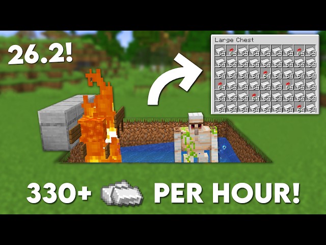 Minecraft 26.2 Easy IRON Farm Tutorial - 330+ Per Hour