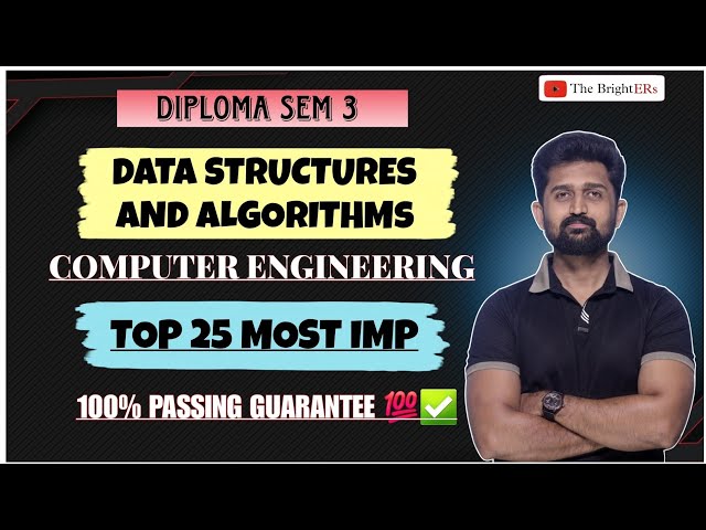 DATA STRUCTURE AND ALGORITHMS TOP 25 MOST IMP | D.S.A.  IMP | GTU DIPLOMA SEM 3 COMPUTER ENGINEERING