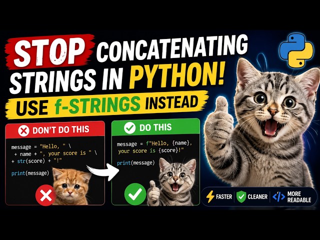 Stop Concatenating Strings in Python! Use f-Strings Instead 🚀