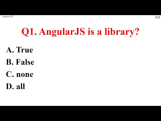 Angular-JS Core Concepts Short Quiz
