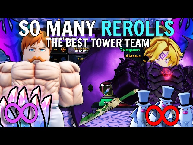 I Got INFINITE REROLLS In Elemental Tower On Anime Vanguards With This Team.... (META)