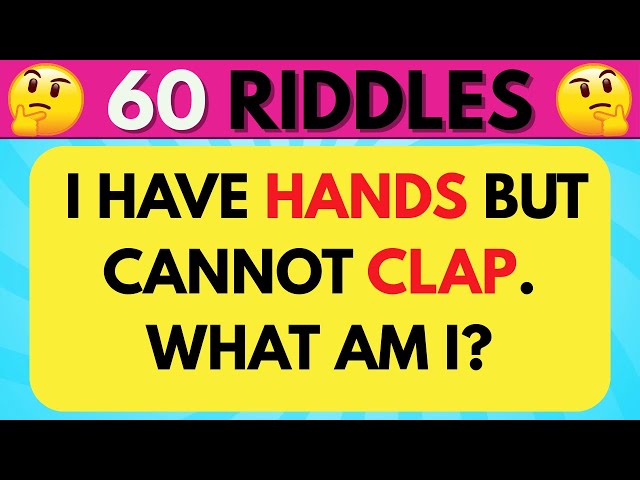 "Can You Solve These 60 Tricky Riddles? brain teasers,/Ultimate IQ Challenge🧠"