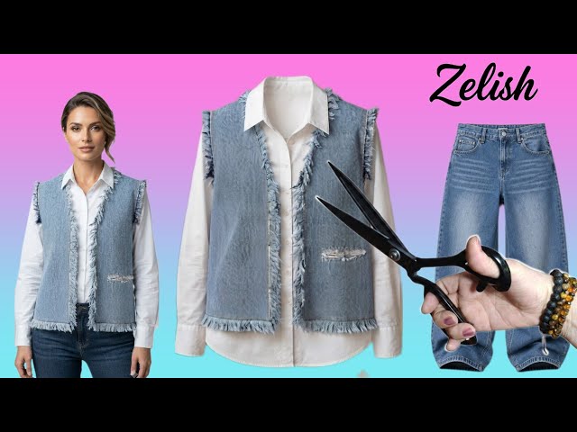 You Won't Believe This Denim Vest Was Made From Old Jeans! 👖✂️ DIY Upcycling