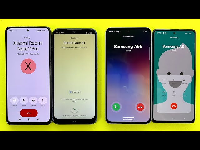 Incoming & Outgoing Calls Xiaomi Redmi Note 11Pro/ Redmi 8T Vs Samsung Galaxy A55/ Galaxy A51 